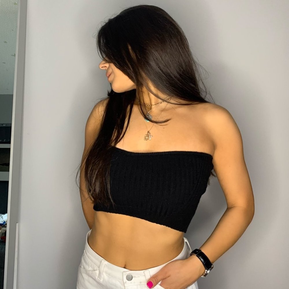 🖤 Black Zara Thick Bandeau Top